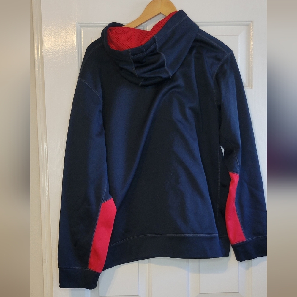Nike Therma-Fit Hoodie - Navy Blue with Coral Swoosh - Size Large - Picture 2 of 3